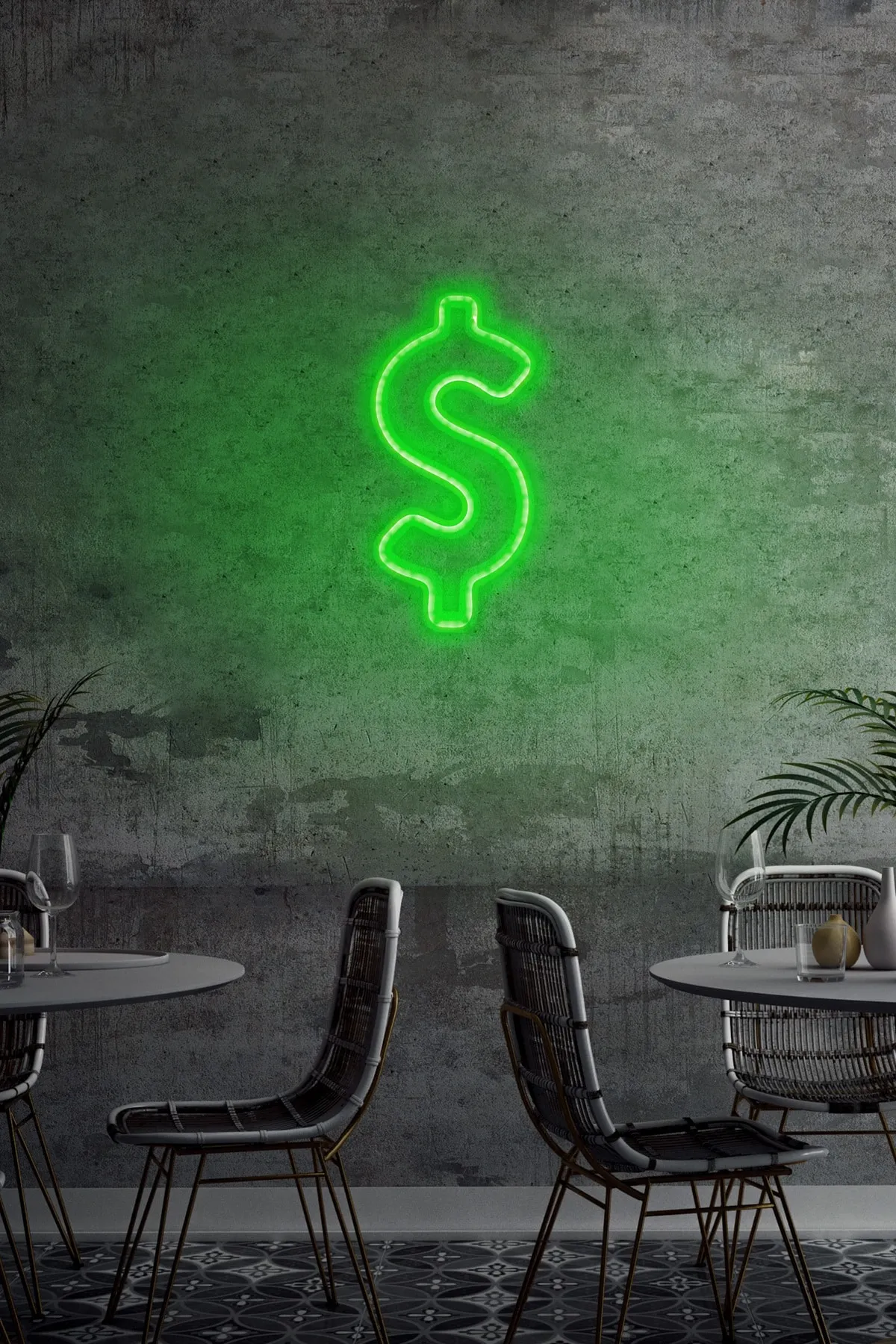 Dolar (USD) Model Neon Duvar Tabelası
